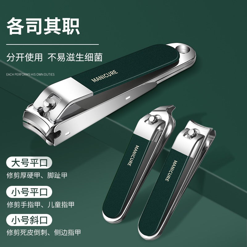 Stainless Steel Nail Clippers Suit Household High-End Portable Rotating Bag Nail Clippers Oblique Nail Clippers Manicure Tools - Image 5